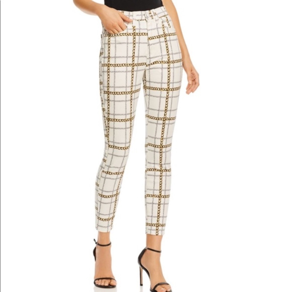 New 7 for All Mankind Chain Print Skinny High Waist Ankle Jeans P4034
